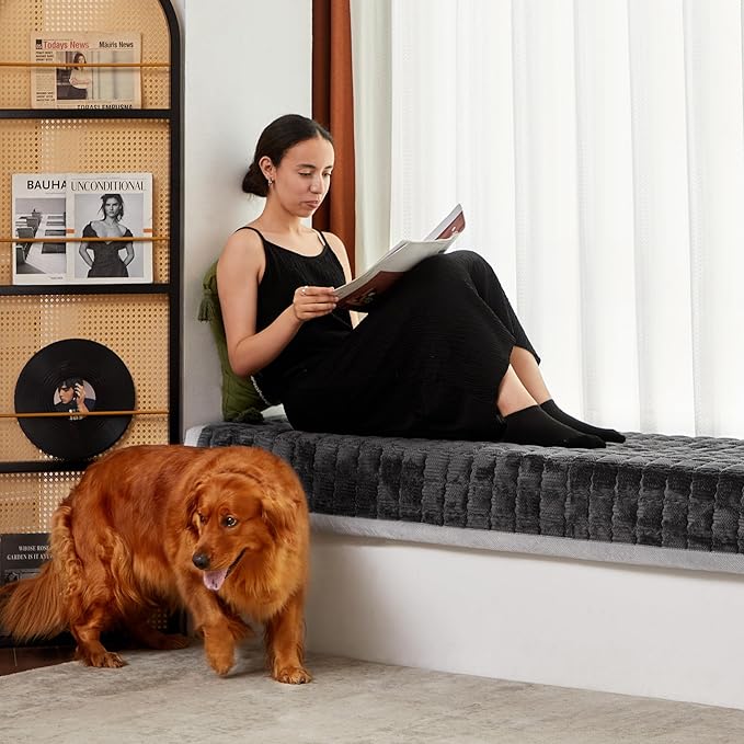 Couch Cover for Dogs Washable,Non-Slip Fuzzy Sofa Covers for Pets | Thick Soft Furniture Protector Fits Loveseat & Sectional,Against Fur&Dirt(Dark Gray, 1pc/36"x68"/Seat Cover) - Image 2