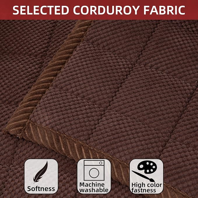 Pet Couch Covers,Couch Cover for Dogs Washable,Anti Slip Dog Sofa Covers Couch Protector Sofa Mat,Seat Cover,Dog Mat,Pet Pad for Furniture 1 Piece (Brown, 21''x21''/Square) - Image 5