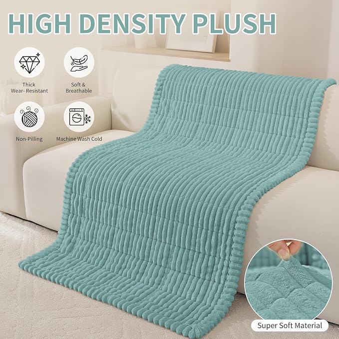 Fuzzy Sofa Headrest Covers for Dogs Washable, Thick Couch Covers for 3 Cushion Sofa Pet Friendly, Non Slip Plush Dog Couch Cover for for Sectional, Loveseat (Turquoise, 27.6" x 35.4") - Image 6