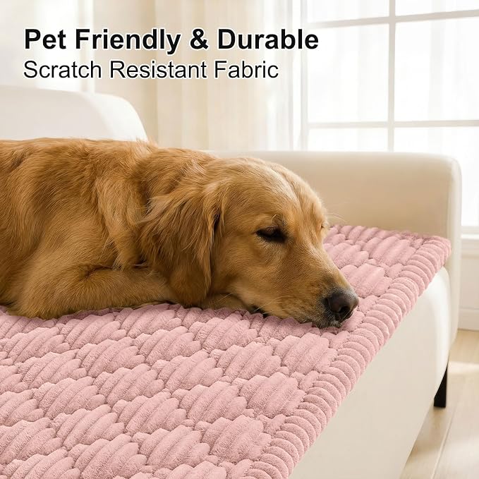 Smiry Couch Cover for Dogs Washable, Non Slip Fuzzy Pet Sofa Protector | Soft Thick Furniture Cover for Sofa, Loveseat and Sectional, Scratch & Pet Hair Resistant (Dusty Rose, 27.6" x 59") - Image 3