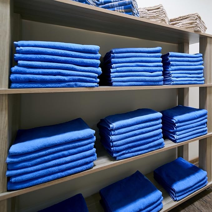 Shimeyao 40 Pack Bleach Proof Towels Microfiber Absorbent Resistant Hair Hand Towels Bulk Quick Dry for Barber Gym Bath Spa Shaving (Blue,16 x 29 Inch) - Image 4