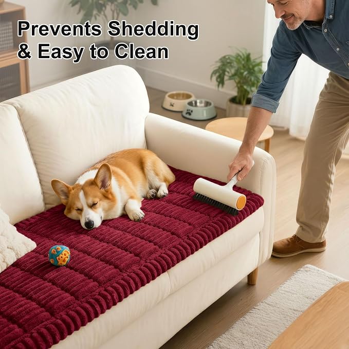 Smiry Couch Cover for Dogs, Non Slip Washable Sofa Protector for Pets | Soft Furniture Cover for Leather & Fabric Couches, Cozy Protect Against Fur, Dirt & Messes, Pet Friendly, 43"x63" - Image 8