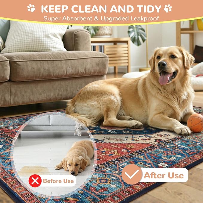 Lahome Super Absorbent & Leakproof Washable Dog Pee Pads - 2 Pack Value Set - Waterproof, Non-Slip Reusable Pads for Puppy Training, Crates & Whelping (24"x24", Red) - Image 2