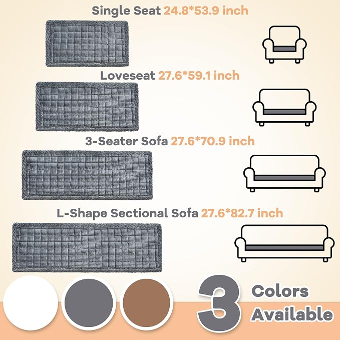 Dog Couch Cover Protector, Non Slip Dog Mat Grey-70 | Non-Slip Washable Dog Couch Protector Blanket, Thick Soft Mat Shields Sofa from Stains, Furniture Cover for Dogs - Image 5