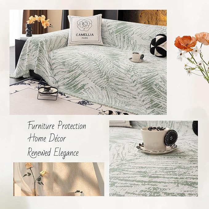 ROOMLIFE Couch Cover Boho Sofa Covers for 3 Cushion Couch Washable | Furniture Protector Sofa Couch Cover for Dogs, Soft Breathable Sofa Slipcover, Couch Throw Blankets with Tassels 71''X134'' - Image 5