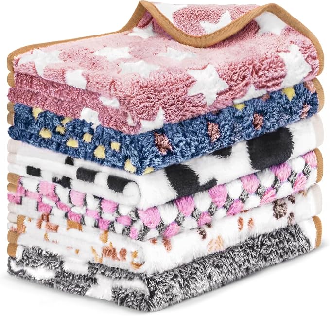 6 Pcs Dog Blanket Super Soft Pet Puppy Blankets Calming Dog Blankets for Small, Medium Large Dogs Warm Sleep Mat Washable Dog Blanket for Puppy Cat (36"×24") by YedsIntu