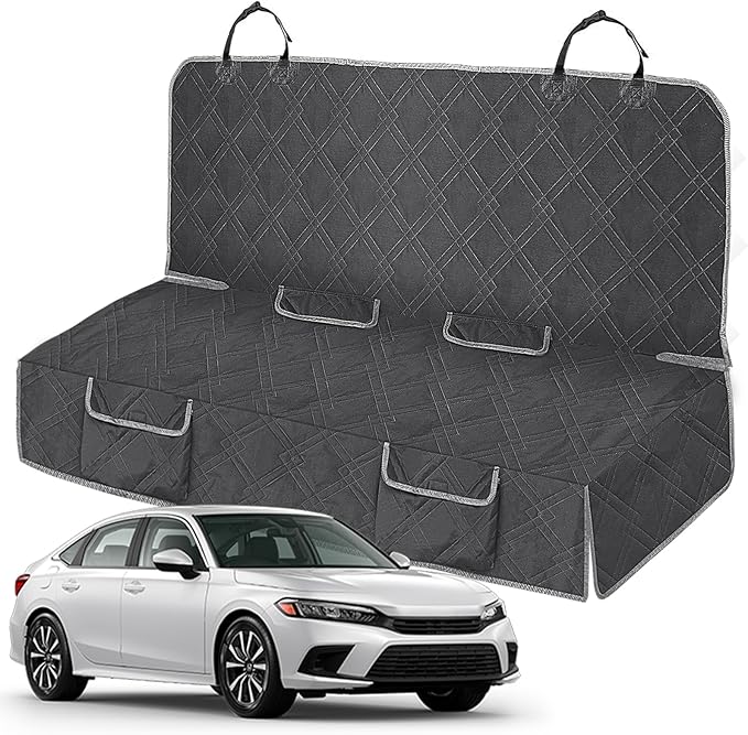 Dog Car Seat Cover for Honda Civic 2012-2025 | Waterproof Pet Bench Seat Cover for Back Seat, 600D Heavy Duty Scratch Proof Nonslip Truck Seat Covers for Dogs by Kistrba