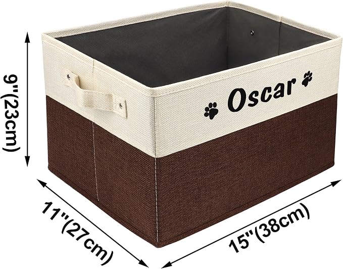PET ARTIST Personalized Dog Toy Bin, Straight Brown, Unisex, Caddy, Automobiles - Image 4