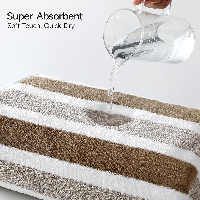 REDKISS 6-Piece Microfiber Bath Towel Set, Ultra Soft, Highly Absorbent & Quick Dry, 35x70 Inch Oversized, Brown Towels for Bathroom, Spa, Gym, 2 Bath 2 Hand 2 Washcloths - Image 4