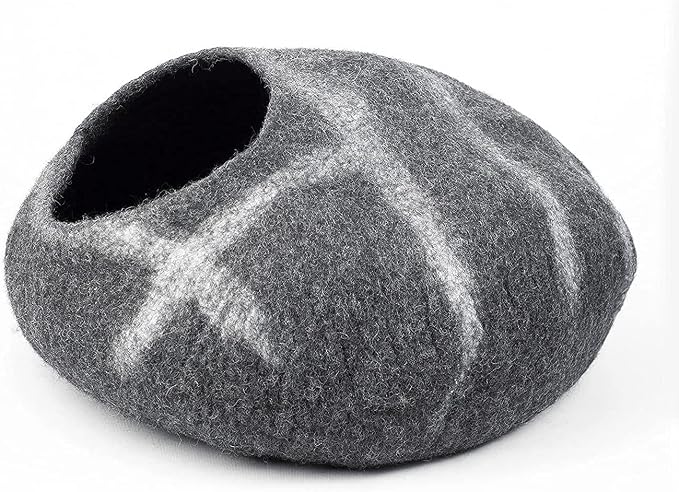 Woolygon Premium Felt Cat Cave Bed – Wool Kitty Beds Handcrafted Kitten Caves Bed for Indoor Cats - Made from Merino Wool, Foldable Cat Hideaway Covered Cat House Pod (Hide & Seek) - Image 9