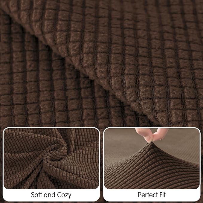 Hokway Stretch Chaise Cover Individual Couch Cushion Slipcovers Reversible Cushion Protector Slipcovers Sofa Cushion Protector Covers (Chaise Cover, Chocolate) - Image 4