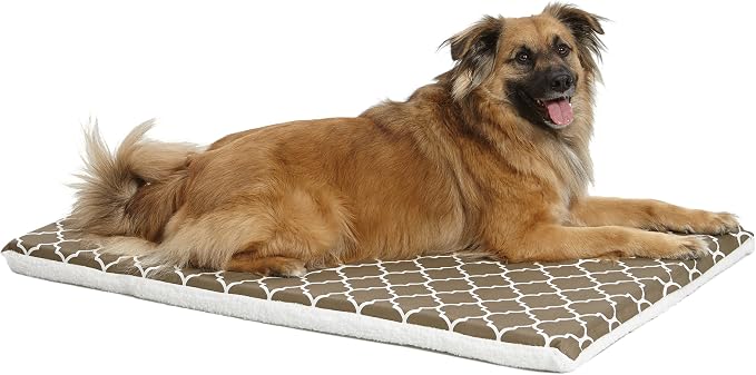 MidWest Homes for Pets Quiet Time Teflon Defender Dog Beds; Pet Beds Designed to Fit Folding Metal Dog Crates, Brown & White Geometric Pattern, 36-Inch by MidWestHomesForPets