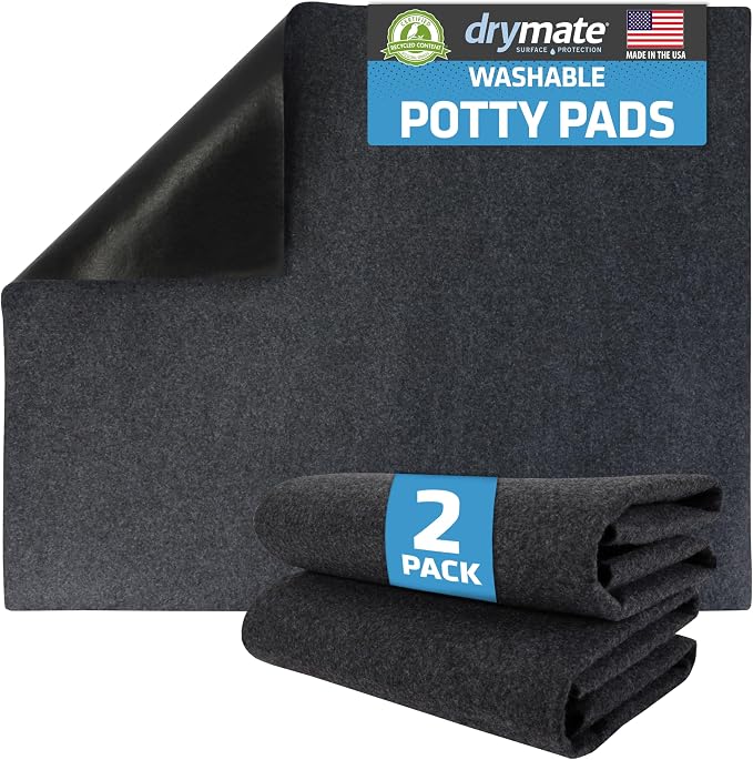 Drymate 2-Pack Washable Pee Pads for Dogs (29x36), Waterproof, Absorbent, Slip-Resistant, Reusable Pet Training Potty Puppy Mats, Housebreaking, Incontinence Bed Pads, Crate, Kennel (USA Made) by Drymate