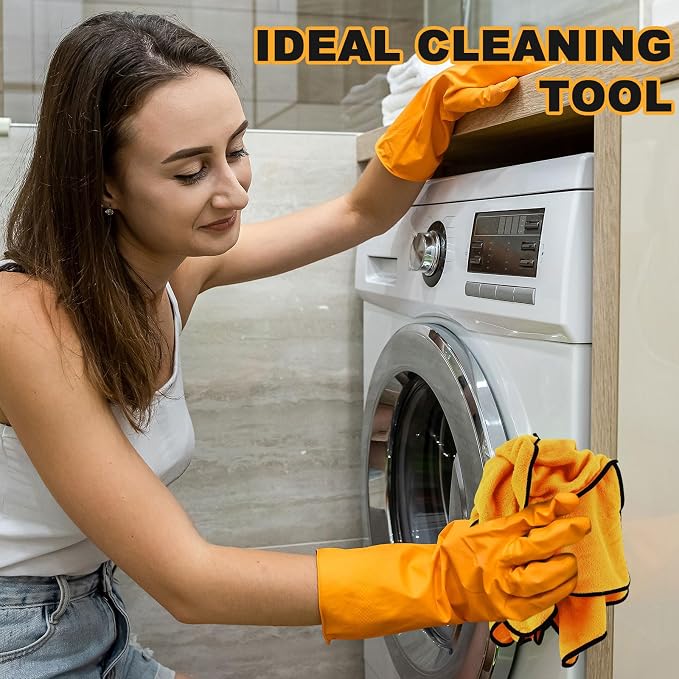Tallew 80 Pcs Yellow Microfiber Towels: 16"x16" Microfiber Drying Towels Bulk Micro Fiber Car Cleaning Cloth for Cars Drying Washing Polishing Cleaning Household Supplies - Image 7