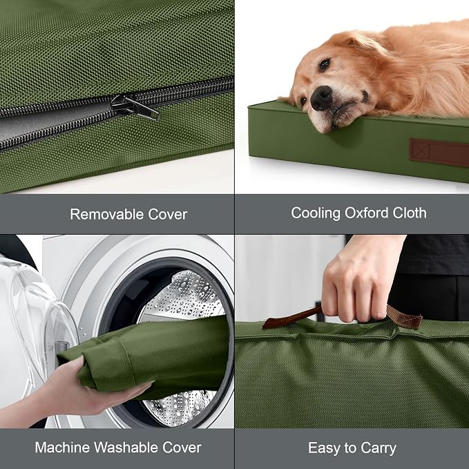 Outdoor Waterproof Orthopedic Dog Bed for Large Dogs | Egg Crate Foam for Joint Support, TPU Waterproof Layer, Machine Washable 1680D Oxford Cover, 36 x 27 Inch, Up to 65 lbs - Image 5