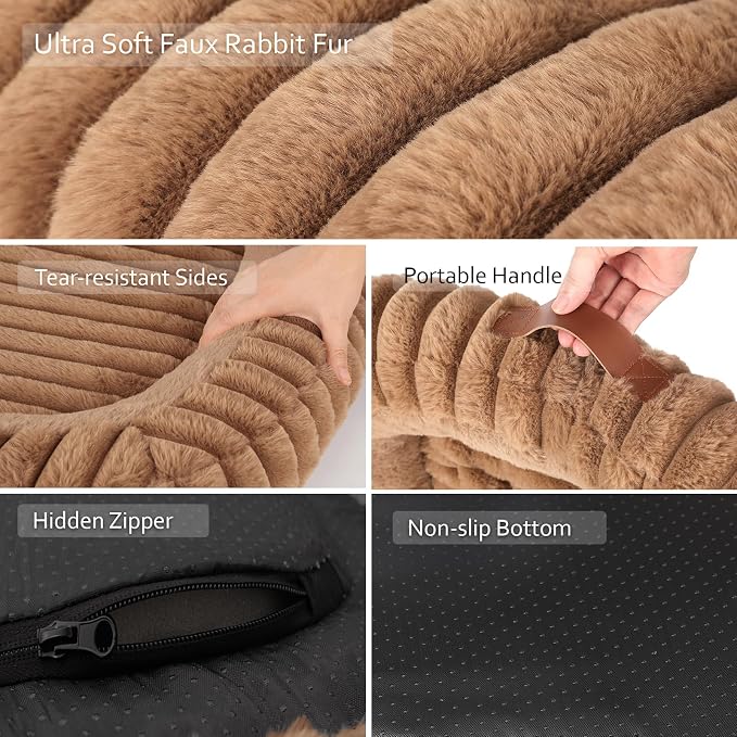 Orthopedic Dog Bed,Hip Joint Support Large Dog Crate Pad for Senior | 35L x 27W x 5.5H, Egg-Crate Memory Foam, Washable Cover, Low Front Entry, Non-Slip Bottom, Large Sized Dog, Brown - Image 7