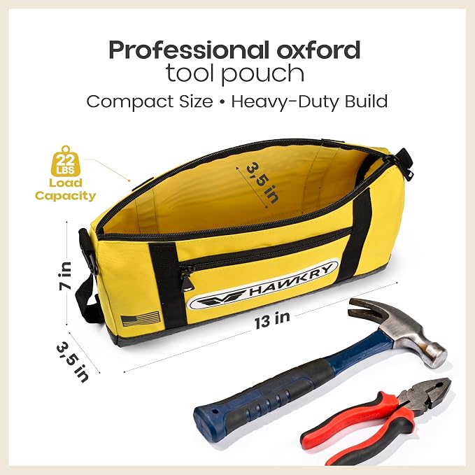 HAWKRY Oxford Waterproof Tool Bag set of 2 – Small Tool Bag and Tool Pouch, Fishing Bag, Travel Pouch, Compact, Durable Small Travel Bag, Multipurpose Tool Bags for Men for Work, Fishing and Travel - Image 2