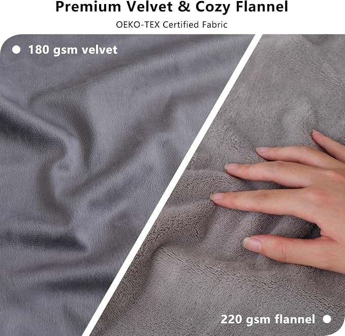 Waterproof Blanket - Reversible Dog Throw as Furniture Protector | Soft Velvet & Flannel, TPU Leak-Proof Liner, Machine Washable, Fits Couch and Bed, 52" x 82", Lightgrey/Darkgrey - Image 2
