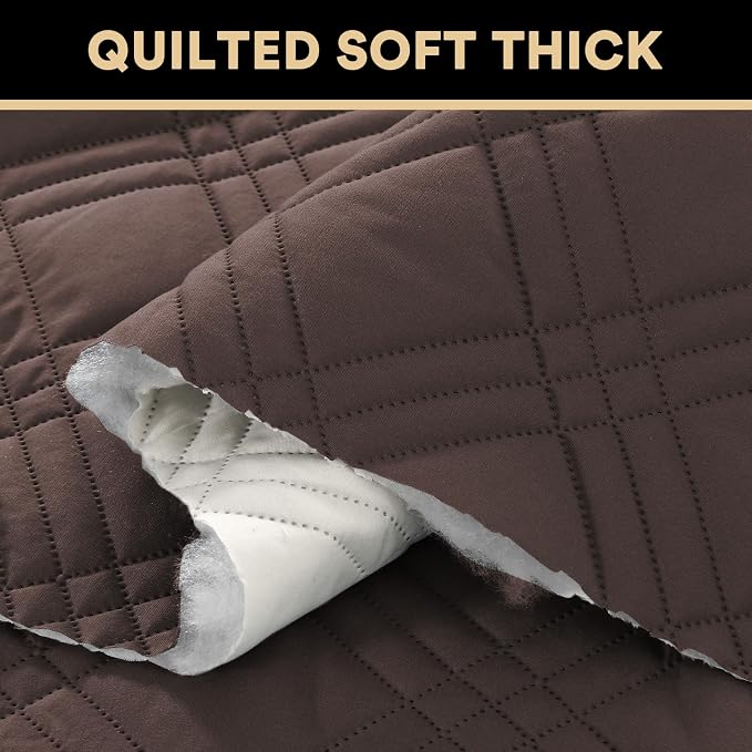 PrinceDeco 100% Waterproof Couch Cover for 3 Cushion Couch Sofa Pet Friendly Non-Slip Couch Cover for Dogs Washable Water Resistant Furniture Protector with Elastic Straps(XL Sofa 78", Brown) - Image 7