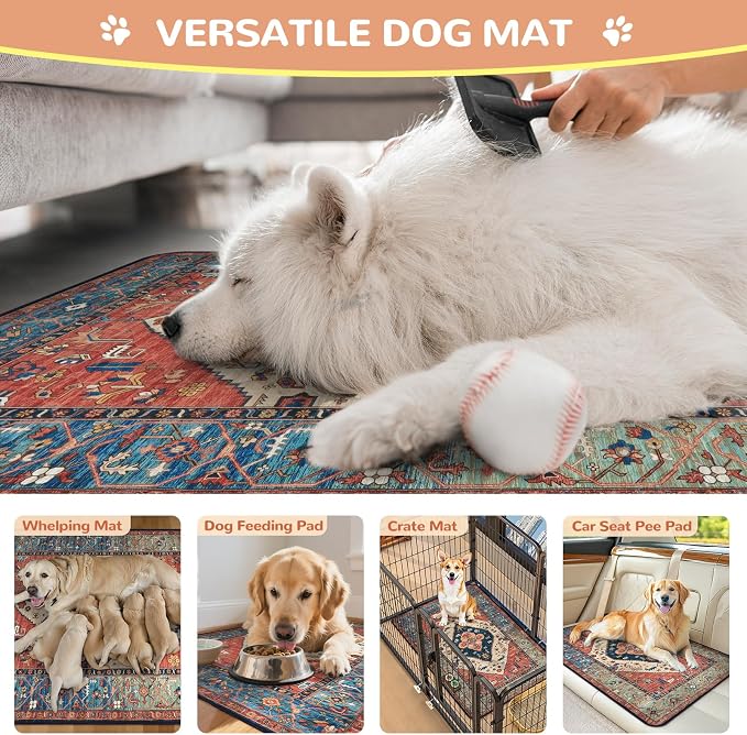 Lahome Super Absorbent & Leakproof Washable Dog Pee Pads - 2 Pack Value Set - Waterproof, Non-Slip Reusable Pads for Puppy Training, Crates & Whelping (24"x24", Red) - Image 3