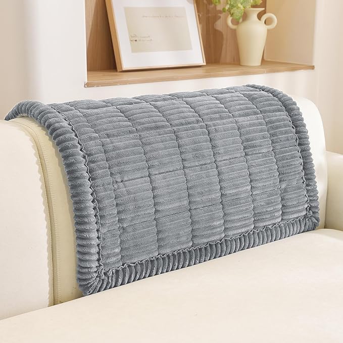 Royhom Couch Cover for Dogs Washable，Non Slip Sofa Protector for Pets | Durable & Easy Care, Soft Furniture Cover for Leather & Fabric Couches Against Claws, Spills & Fur, 35.4x35.4 Inch, Blue-grey by Royhom