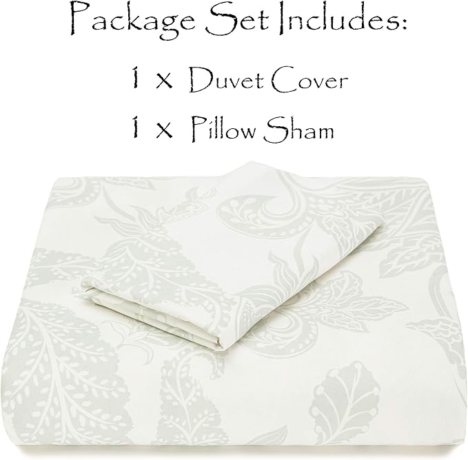 Chanasya Premium Paisley Sage Duvet Cover Set - Duvet Cover (68” x 90”) & 1 Pillow Sham (20” x 26”) - 2-Piece Set, Twin Size - Image 5