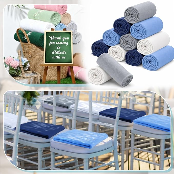 Newwiee 48 Pcs Bulk Fleece Throw Blankets 50'' x 60'' Oeko-tex Standard 100 Certified for Outdoor Wedding Guest Blankets Donation Homeless Sleepover Lap Pet Sofa, All Seasons Use (Blue Shades) - Image 5