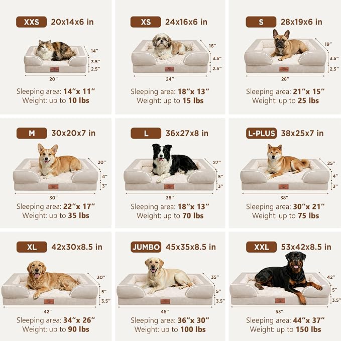 Comfort Expression Orthopedic Dog Bed for Medium Size Dog with Bolster | Waterproof Dog Couch Bed with Washable Cover & Non-Slip Bottom, Supportive Egg Crate Foam Medium Pet Bed, 30x20 Inch - Image 8