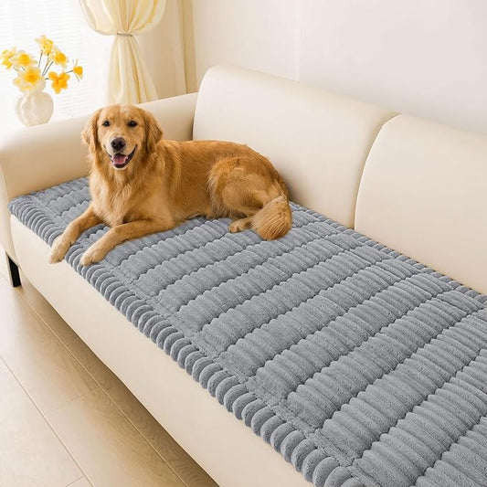 hyha Couch Cover for Dogs, Washable Non Slip Plush Flannel Sofa Protector | Thick Flannel, Silicone Anti-Slip Backing, Pet Hair & Scratch Protection, Fits Sofa & Loveseat (27.6" x 47") by hyha