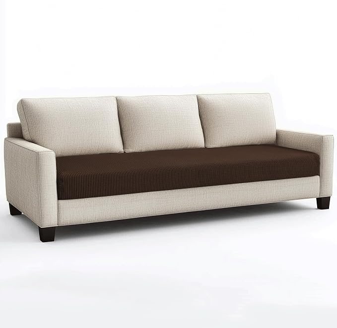 CHUN YI Stretch Couch Cushion Cover Suitable for 3 Settee, Sofa Seat Slipcover with Spandex Jacquard Fabric(Large,Chocolate) - Image 9