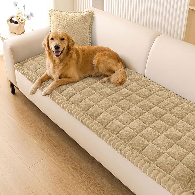 Smiry Couch Cover for Dogs, Non Slip Fuzzy Pet Sofa Covers Washable | Sofa Slipcovers for 3 Cushion Couch, Soft Thick Furniture Protector for Cats Dogs, Against Fur, Dirt, Scratch (27.6"x88") by Smiry