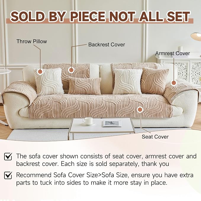 OTOB Couch Covers for Sofa Washable Anti Slip Furniture Protector, 1 Piece | Matcha Green, 27.6"x82.7", Soft Plush, All Seasons, Breathable, Modern, Wear-Resistant, Couch Cover for Dogs, Fade Resistant - Image 7