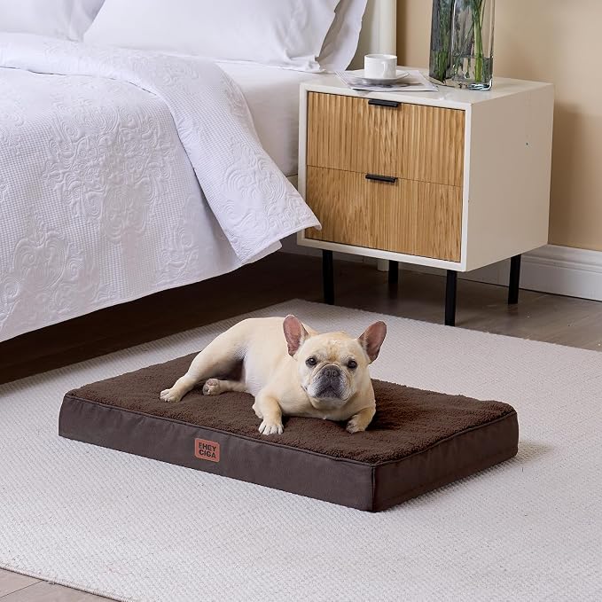 EHEYCIGA Orthopedic Dog Bed Large with Removable Washable Cover, 50IN Brown | Egg Crate Foam Support, Durable Oxford fabric, Non-Slip Bottom, Machine Washable, Soft Waterproof Plush Pet Bed Mat For Crate - Image 9