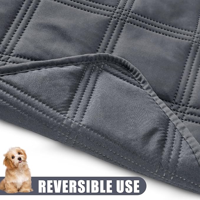 Smiry Waterproof Dog Bed Cover, Reversible Pet Blanket for Sofa Couch | Soft Washable Dog Blanket, Leakproof Couch Cover for Dogs Cats & Furniture Protection, 40x90, Dark Grey/Dark Grey - Image 3