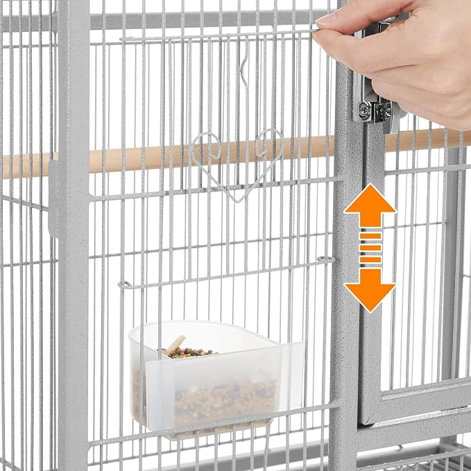 Yaheetech Metal Large Bird Cage Parrot Parakeet Cage w/Stand for Small Parrot Cockatiel Sun Parakeet Lovebird Budgie Finch Canary Green Cheek Conure, 54inch - Image 6