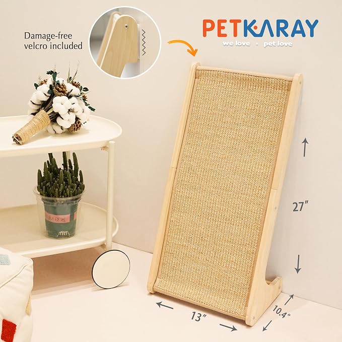 PETKARAY Sisal Cat Scratcher Ramp, L Shaped Scratching Post and Scratch Pad for Indoor Cats, Couch Furniture Protector - Image 7