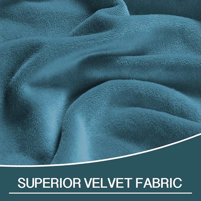 FantasDecor Chaise Lounge Slipcover Velve Luxury Stretch Chaise Covers for Living Room Indoor Ultra Soft Machine Washable, Peacock Blue - Image 3