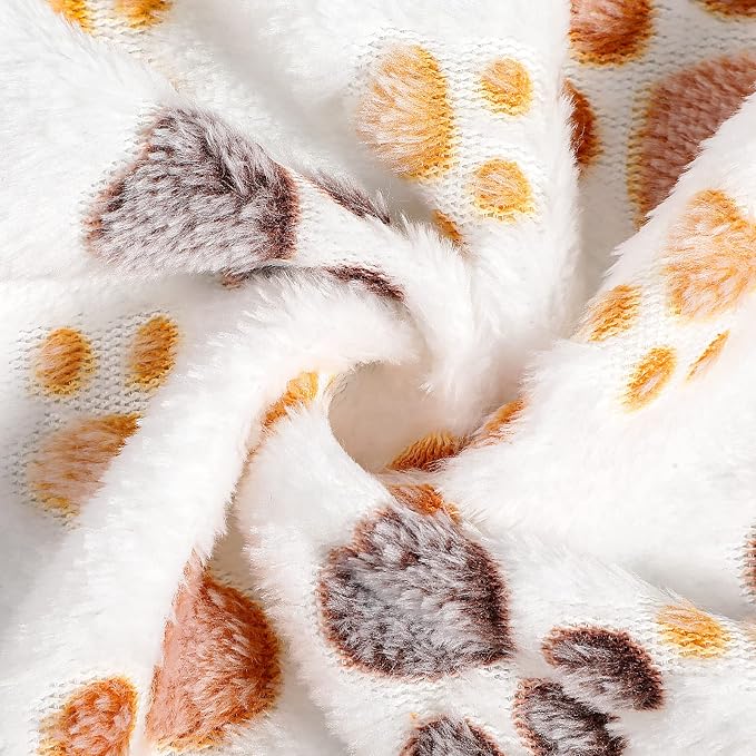 Tegeme 12 Pcs Pet Blankets 23 x 16 Inch Soft Fluffy Fleece Dog Cat Warm Paw Print Pattern Blankets Flannel Throw for Pets Dog Puppy Cat(White) - Image 3