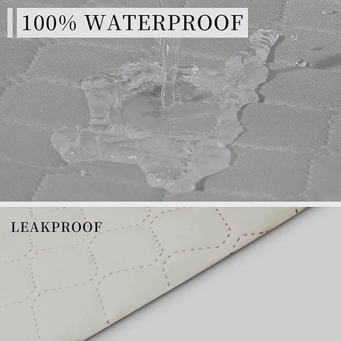 ISSUNTEX Double Protection 100% Waterproof Sofa Covers for Living Room, Reversible Couch Covers for 3 Cushion Couch Sofa, Furniture Protector Sofa Cover for Pets (X Large, Light Gray/Ivory) - Image 3