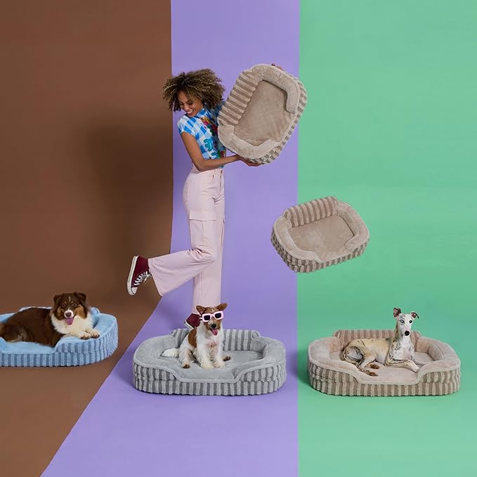 LE SURE Cute Cozy High Back Orthopedic Dog Beds Large Sized Dog,35" Hazel | Waterproof Pet Bed with Sides, Aesthetic Comfy Egg-Crate Foam Pet Couch Sofa, Removable Washable Cover, Non-Slip Bottom - Image 5