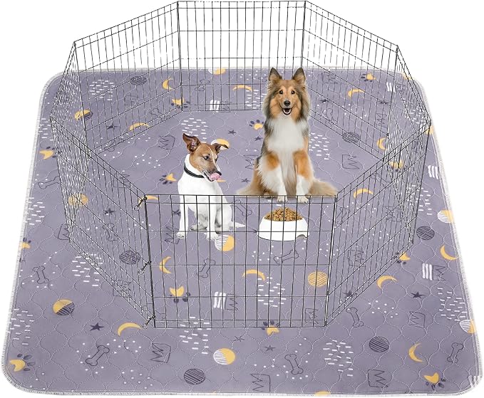 UPSKY Washable Pee Pads for Dogs 2 Pack 48” x 60” Reusable Puppy Pads Waterproof Pet Training Pads, Non-Slip Dog Mats Fast Absorbent Whelping Pads for Playpen, Potty, Crate, Bed by UPSKY