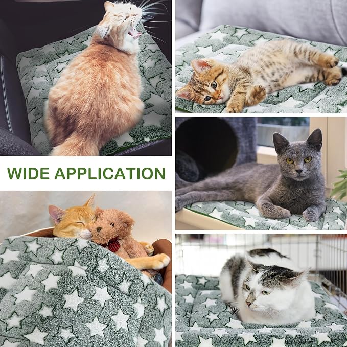 VitalCozy 4 Pcs Dog Crate Pads, Ultra Soft Warm Washable Anti-Slip Kennel Bed Mat for Pets, Reversible, Replaceable, Cage Liner for Small Medium Large Dogs and Cats(18 x 24 x 1.6 Inch,Star,Green) - Image 4