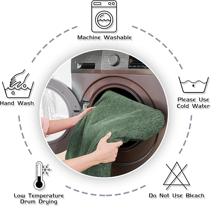 MEETSKY Couch Cover Sectional Sofa Covers Washable Chenille Couch Covers for 2 Cushion L Shape Sofa Slipcover Multi-Use Furniture Protector for Dogs Pets, 71" x 118", Moss Green - Image 7