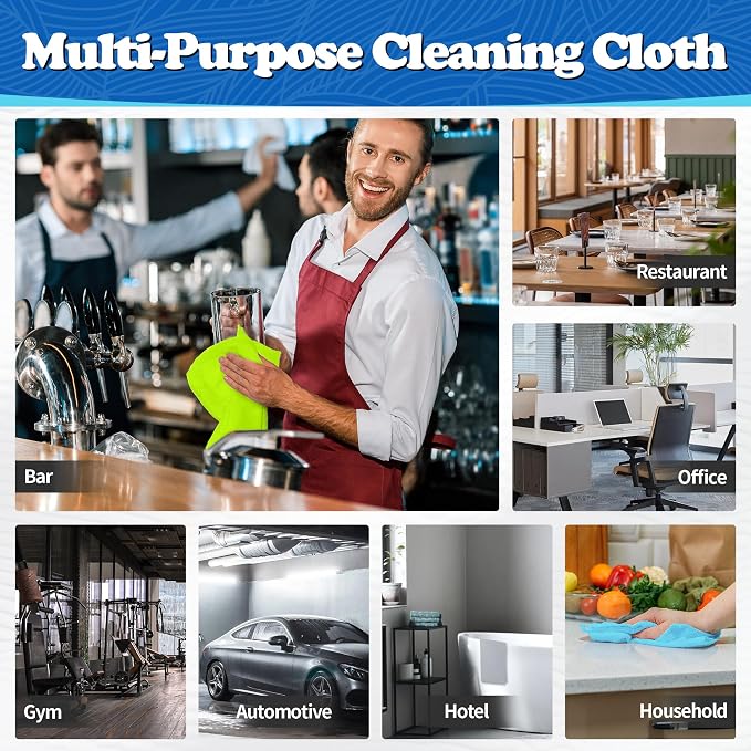 FIXSMITH Shop Towels, Microfiber Cleaning Cloth Bulk, 200 Pack Microfiber Towels for Cars, All-Purpose Absorbent Cleaning Rags, Dust Cloth for Automotive, Mechanic, Garage, Bar, 11.5 x 11.5 inch - Image 7