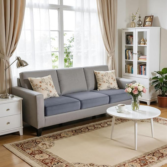 Hokway Velvet Couch Cushion Covers Water Resistant Seat Covers Stretch Sofa Cushion Protector(Small-3PC, Grey) by Hokway
