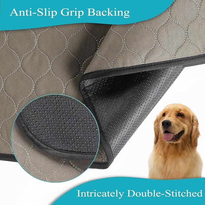 Bunlitent Washable Pee Pads for Dogs 72" x 72", 2 Pack, Brown | Reusable Puppy Pads, Dog Training Pads with Quick Dry, Large Anti-Slip Whelping Pad for Pet, Playpen, Incontinence, Training - Image 4