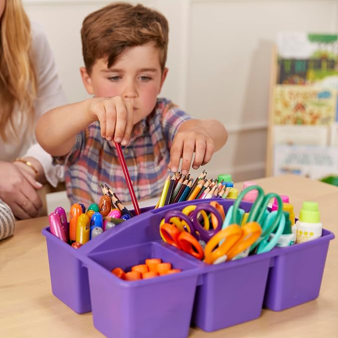 ECR4Kids 6-Compartment Large Plastic Caddy, Multipurpose Organization, Primary, 6-Pack - Image 7