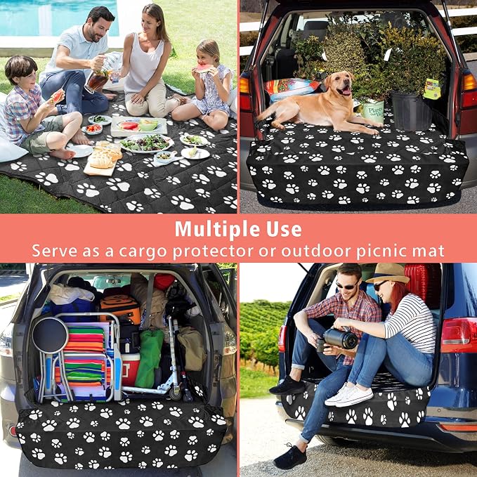 F-color SUV Cargo Liner for Dogs - Heavy Duty Cargo Cover for Mid-Size SUVs | Water Resistant, Bumper Flap, Non-Slip Mat, Car Trunk Dog Car Seat Cover Prevents Scratches Pet Hair Mud Dirt for Sedans Vans - Image 5