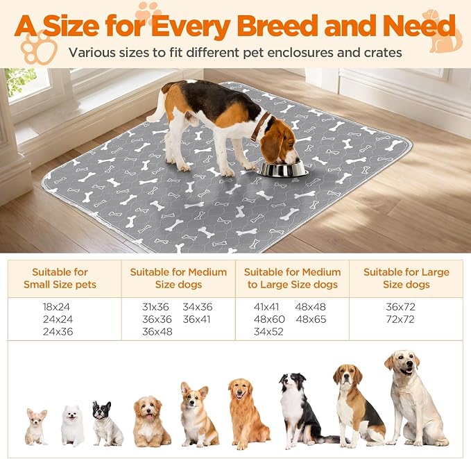 Washable Pee Pads for Dogs, 2Pack Reusable Puppy Pads, Fast Absorbent Dog Pee Pads for Crate Pet Training Pads, Waterproof Whelping Pads for Dogs Bed Mat Crate Indoor (Grey, 18x24) - Image 2