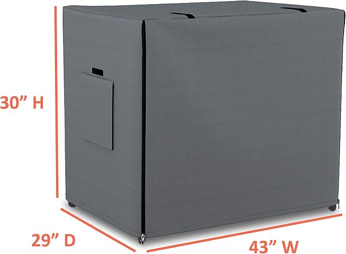 Dog Crate Cover 12 Oz Waterproof - Heavy Duty Privacy Dog Crate Cover with Mesh Pocket & Roll Up Window - Universal Fit Dog Kennel Cover (30" H x 43" W x 29" D, Grey) - Image 3